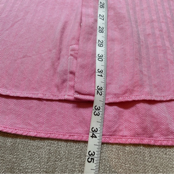 Holt Renfrew Raspberry White Herringbone 100% Cotton Made in Italy Sport Shirt - Picture 10 of 11